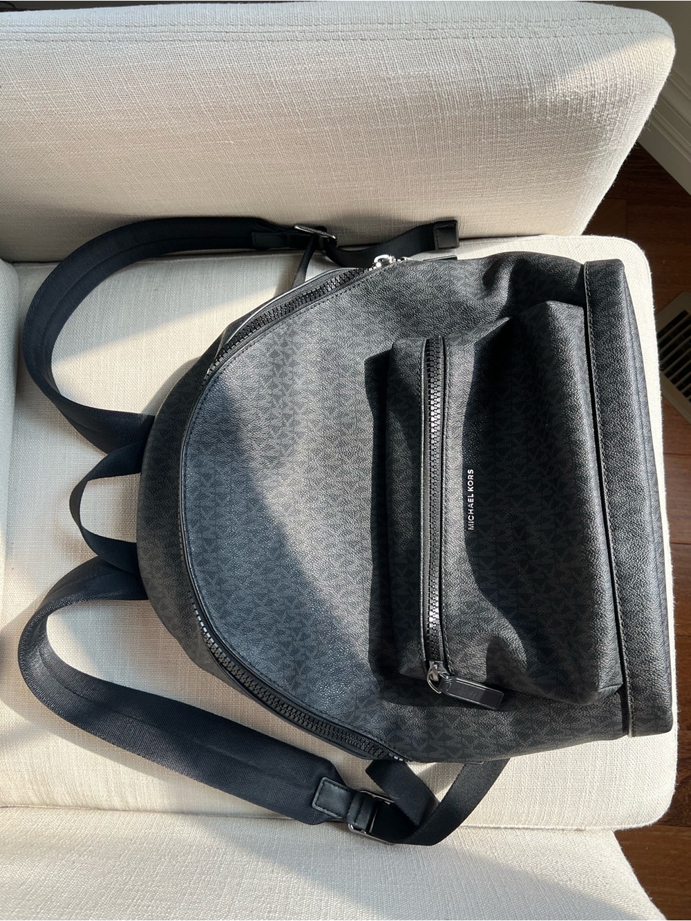 Michael Kors Black Logo-Print Backpack